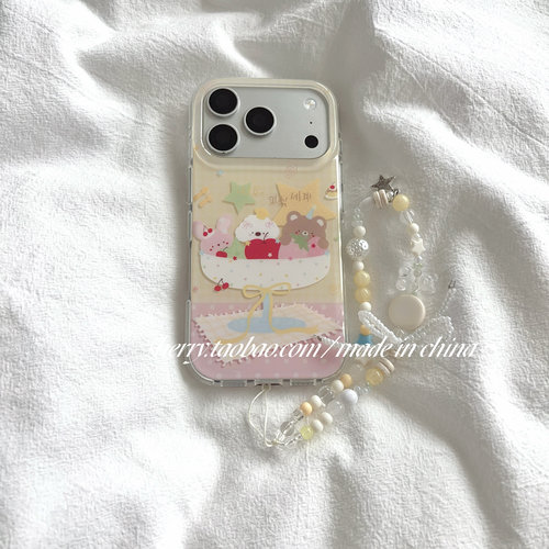 SHERRY*ins风兔子狗狗小熊水果巴菲适用于苹果17ProMax手机壳iPhone16Pro小众少女心15简约小清新卡通可爱萌