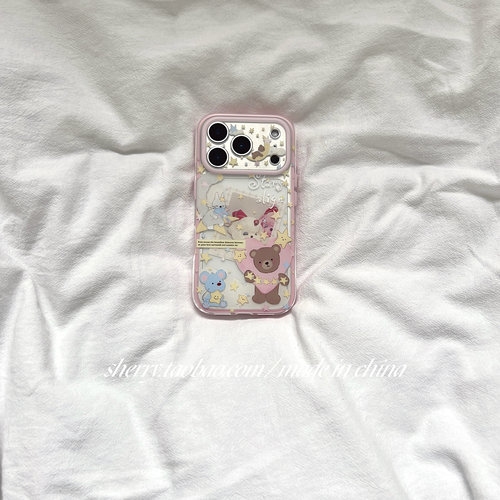 苹果17promax手机壳半透星星小熊