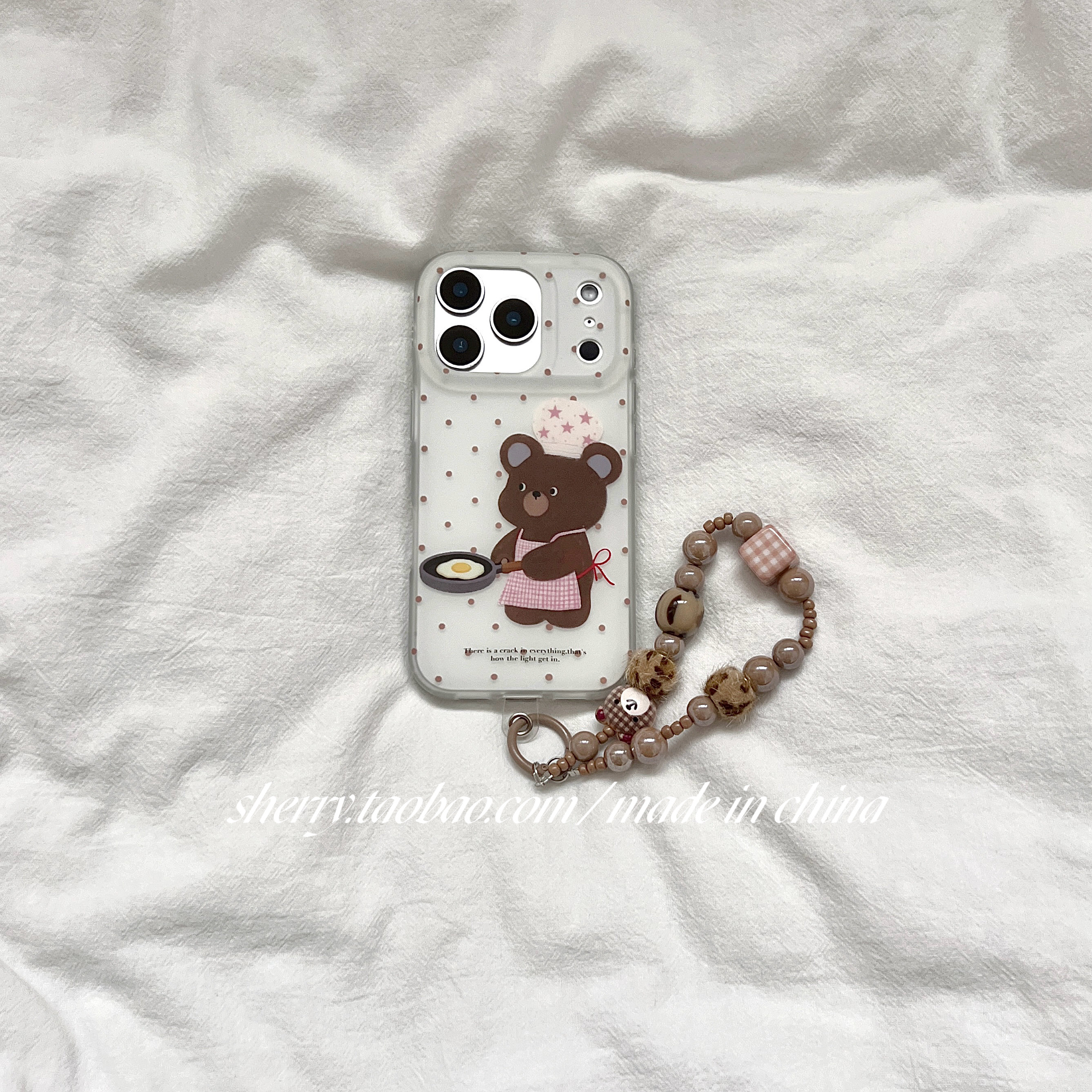 SHERRY*ins风肤感波点煎蛋小棕熊适用于苹果17ProMax手机壳iPhone16Pro小众少女心15简约14小清新卡通可爱萌,3C数码配件,手机保护套/壳,淘宝优惠券,粉丝福利购,淘宝优惠卷