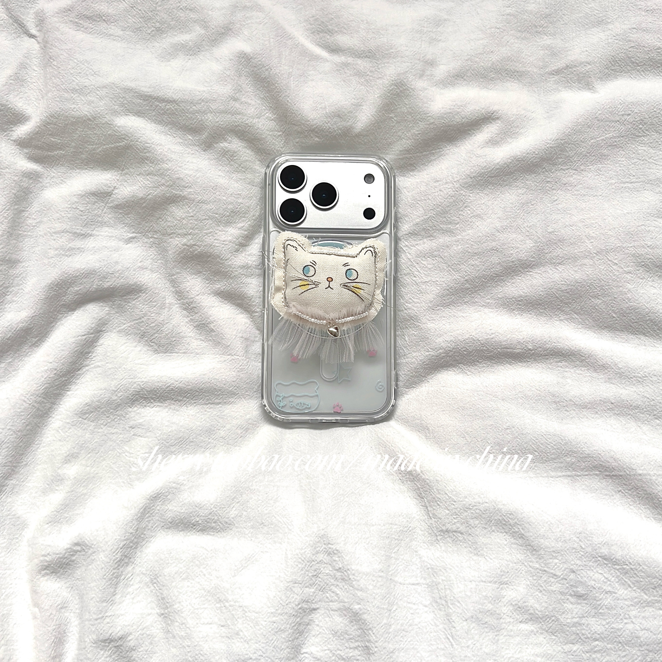 SHERRYins风透明星星猫咪手机壳