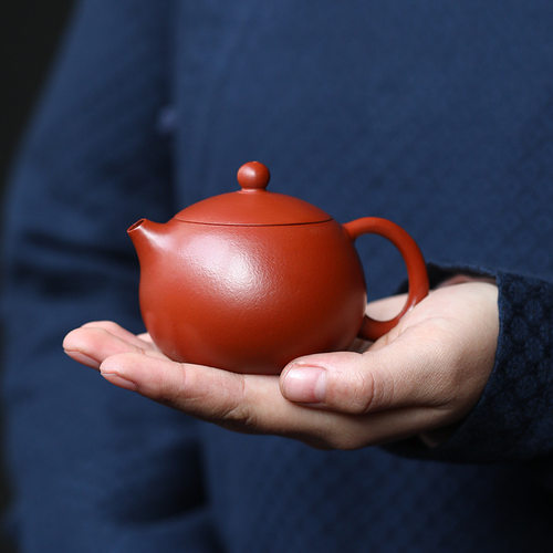 宜兴紫砂壶原矿紫砂朱泥小品小容量功夫茶西施壶120cc家用泡茶壶