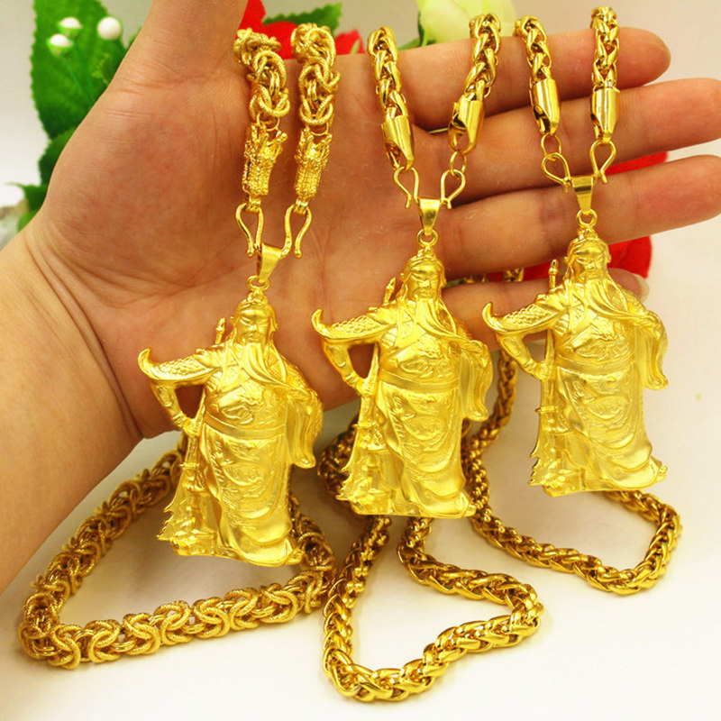 Thailand simulation gold 999 Large Guan Yu Pendant Fade Jewelry Vietnam Shakin Necklace manin the Accessories/Fashion Jewelry, Necklace  category - from Buy2taobao.com to provide professional Taobao agent buy service