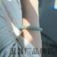 新品 新疆和田玉且末蓝细柔光细腻冰种油青色圆珠首饰女士单圈手链