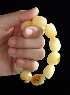 天然和田玉籽料手链随型原石枣红皮男女款籽玉黄沁玉石青白玉手串