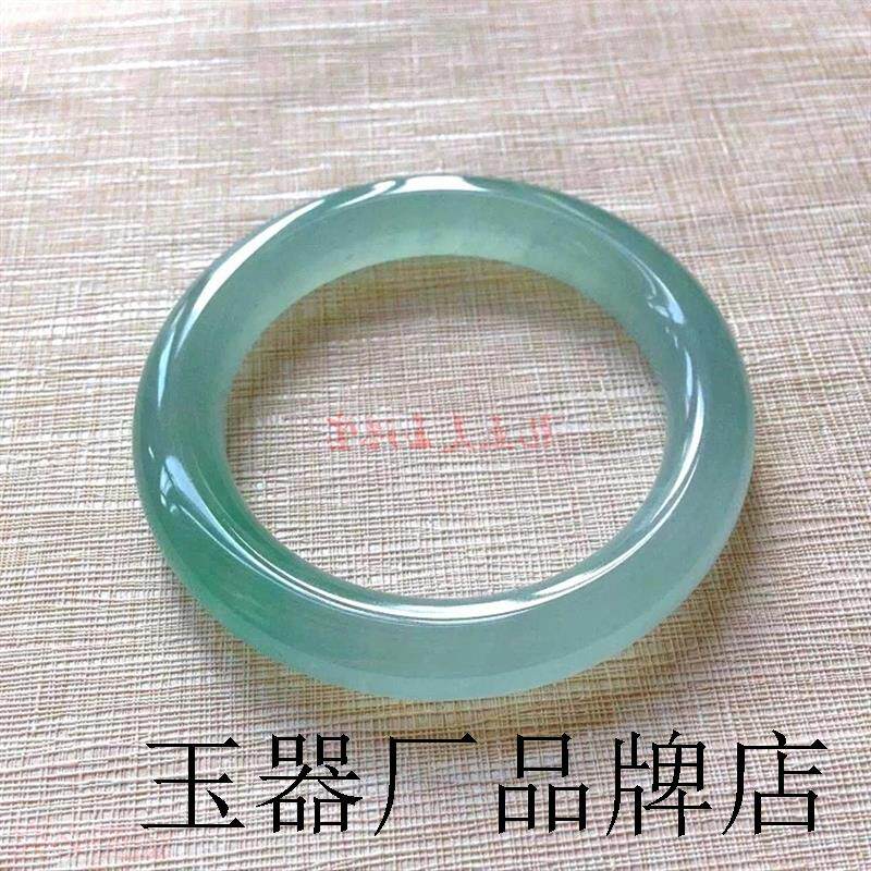 高端缅甸冰种翡翠色手镯圆条吊坠老坑货飘阳绿花玉手镯油青玉镯子
