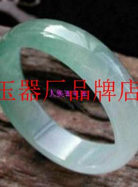 缅甸油青翡翠色手镯冰晴水色半山半水玉手镯满绿玉石镯子送手镯盒