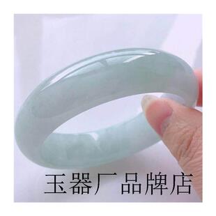 缅甸翡翠手镯冰种浅绿色油青玉镯子少女环飘花阳绿冰糯种玉石直播