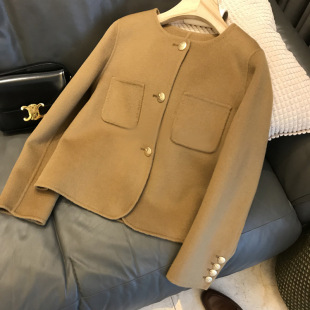 高阶精致女人味小香风双面呢毛呢外套女短款休闲时髦气质显瘦