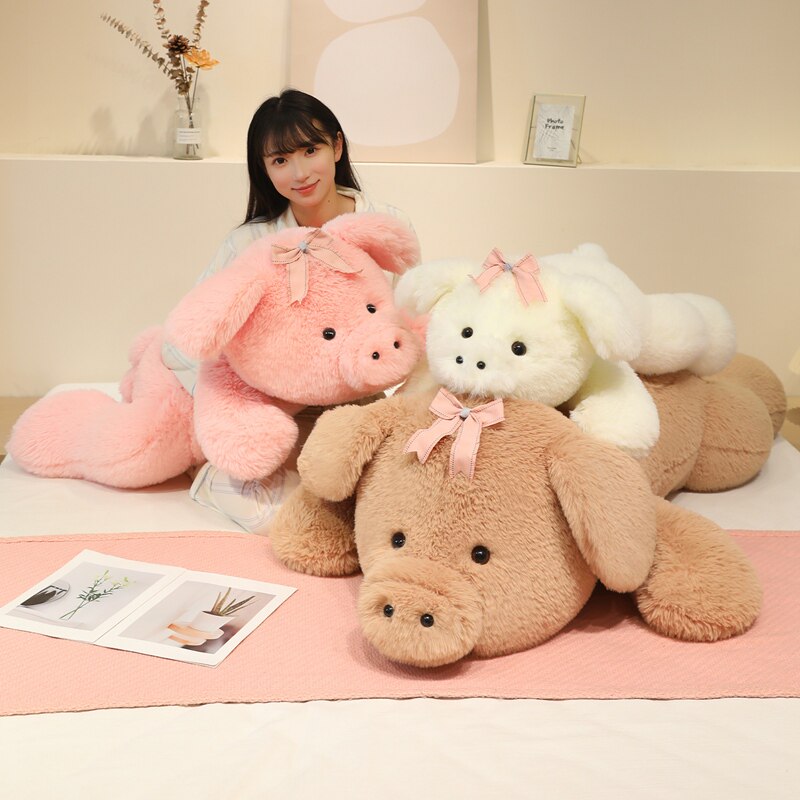 可爱小猪毛绒玩具公仔粉色蝴蝶结玩偶布娃娃生日礼物女生