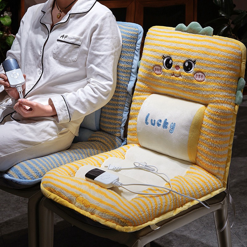 卡通恐龙羊羔绒椅垫办公室久坐