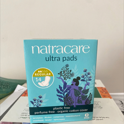 包邮 美国耐卡Natracare超级卫生巾 有机棉套常规普通型 14片/盒