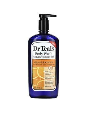 包邮 美国Dr. Teal's泻盐沐浴露柑橘ve保湿滋润舒缓亮肤 710ml