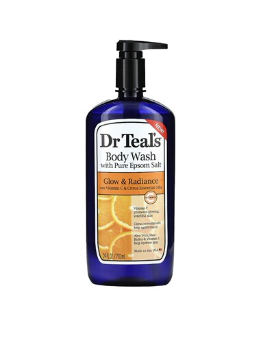 包邮 美国Dr. Teal's泻盐沐浴露柑橘ve保湿滋润舒缓亮肤 710ml