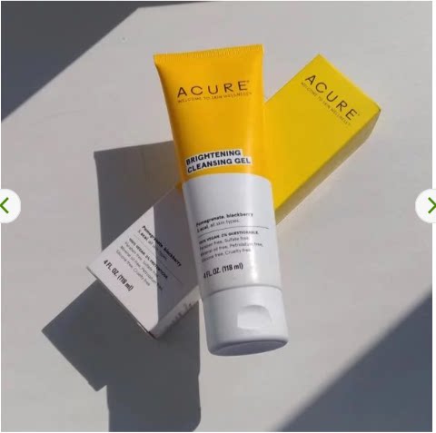 美国Acure Organics超级水果抗氧化小球藻精华亮白洁面啫喱 118ml