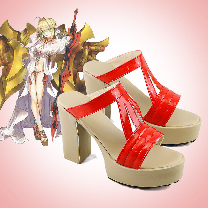 FGO 尼禄水着cos鞋 动漫Cosplay靴子支持看图定制