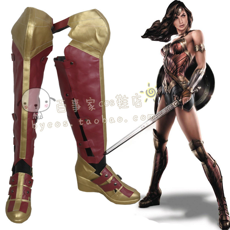 神奇女侠cos 戴安娜 成人万圣节靴子Cosplay女鞋 动漫鞋定制