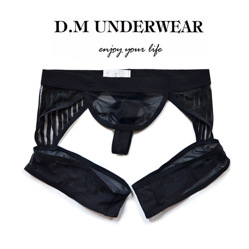 D.M男丁字裤情趣网纱蕾丝