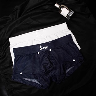 纯色正装 平角裤 平角人棉莫代尔 低腰性感潮牛仔布四角裤 D.M男内裤