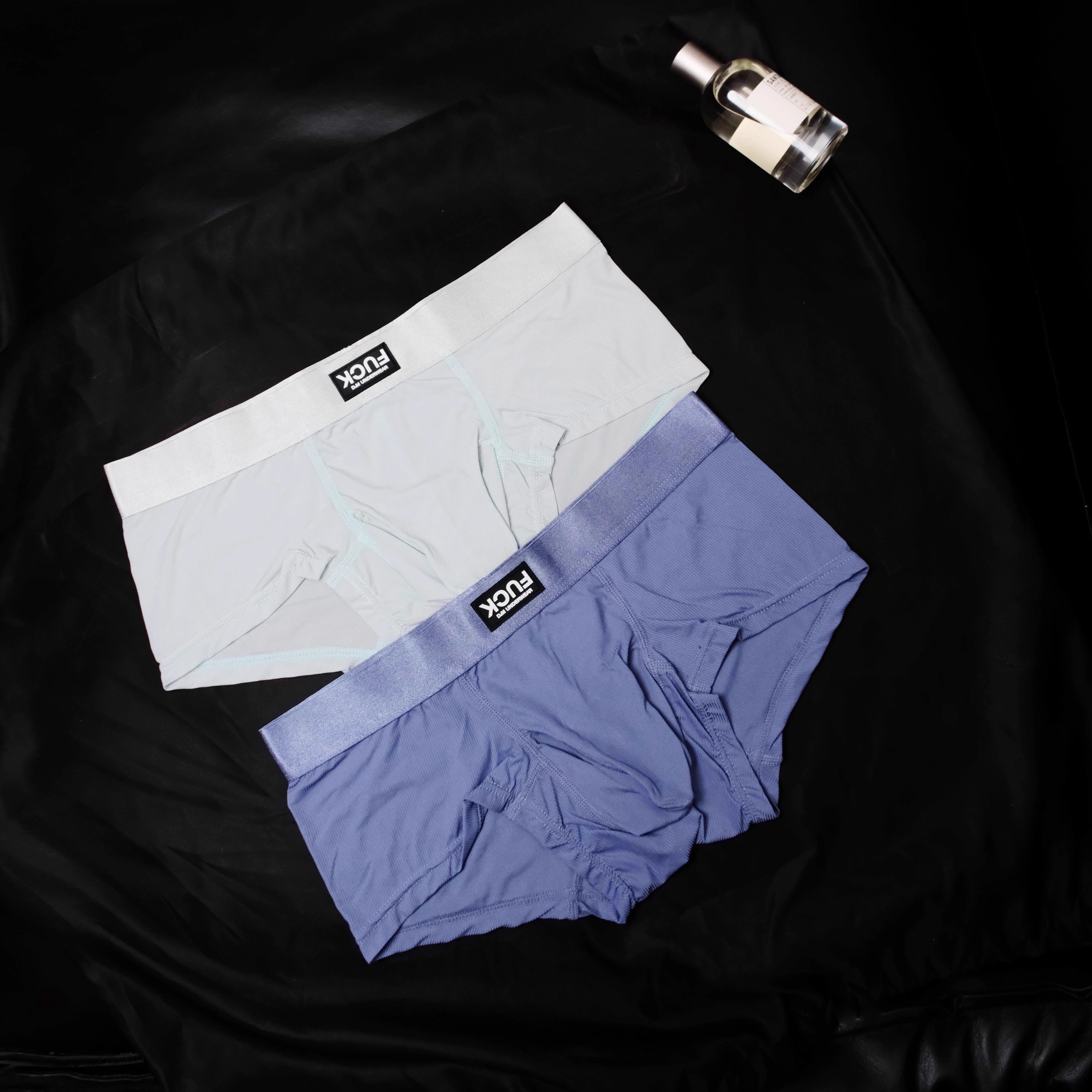 D.M男士内裤低腰性感轻薄透气冰丝象鼻激凸四角个性平角裤夏运动