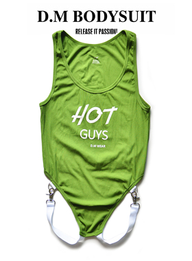 D.M男连体裤 性感个性丁字裤双丁带扣紧身塑身衣情趣莫代尔肌肉