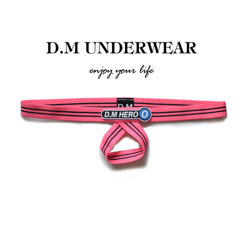D.M男内裤 丁字裤个性情趣诱惑性感吊环提睾锁精兴奋辅助 条纹