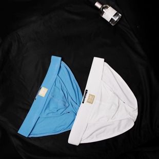 金标高叉螺纹简约基础青年潮人棉性感纯色三角裤 D.M男内裤 低腰