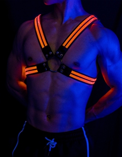 饰诱惑胸带派对充电 D.M男士 肩带灯光带闪烁舞台肌肉男性感情趣装