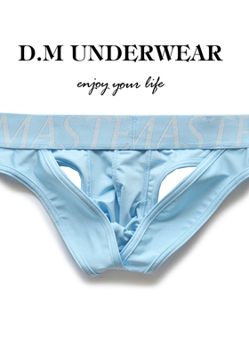 D.M男内裤低腰性感时尚双丁裤露臀滑料激凸C字丁字裤个性荧光潮