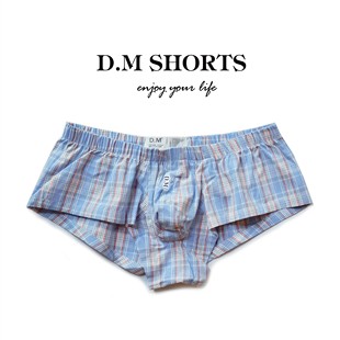 纽扣字母透气宽松平角裤 D.M男内裤 四角裤 时尚 低腰性感格子家居裤