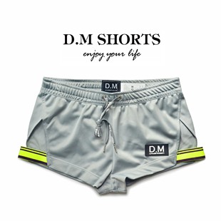 平角裤 简约系绳涤纶休闲阿罗裤 四角 低腰性感居家短裤 D.M男家居裤