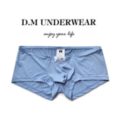 锦纶丝滑透气四角裤 D.M男内裤 低腰性感激凸纯色字母平角裤 弹力