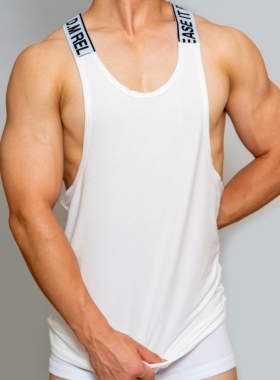 D.M男士内衣背心性感字母纯色牛仔运动健身吊带宽松睡衣居家休闲