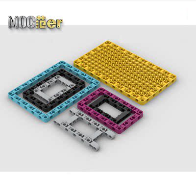 lego乐高科技孔架框黑灰红蓝