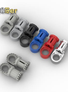 LEGO 乐高科技配件 44 32126 4273 1x2轴栓连接 红黑灰黄 电镀银