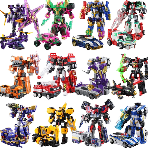 全套炫蓝闪电汽车变形机器人玩具