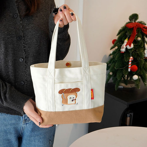 日本超可爱卡通刺绣帆布手拎包