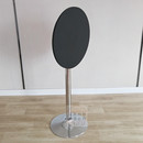 圆盘底收纳折叠高脚圆桌4S店展会宴会酒吧台固定高不锈钢脚展示桌