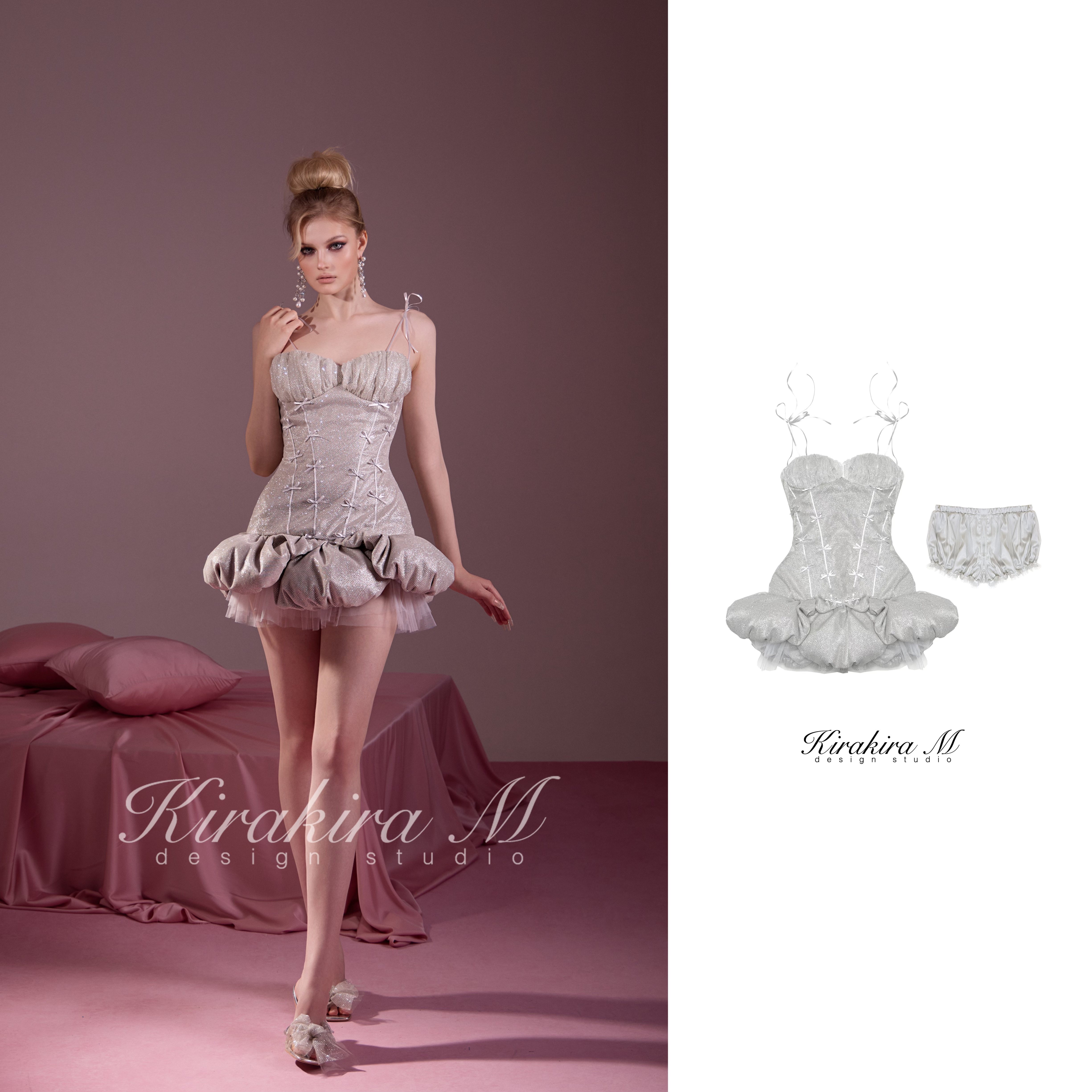 KirakiraM【Sillage】银色亮晶晶花苞连衣裙（会掉粉）礼服裙,女装/女士精品,礼服/晚装,淘宝优惠券,粉丝福利购,淘宝优惠卷