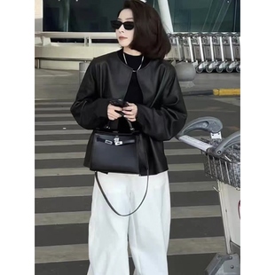 今年流行爆款高级感黑色机车皮衣夹克外套女2025春秋皮尤外套百搭