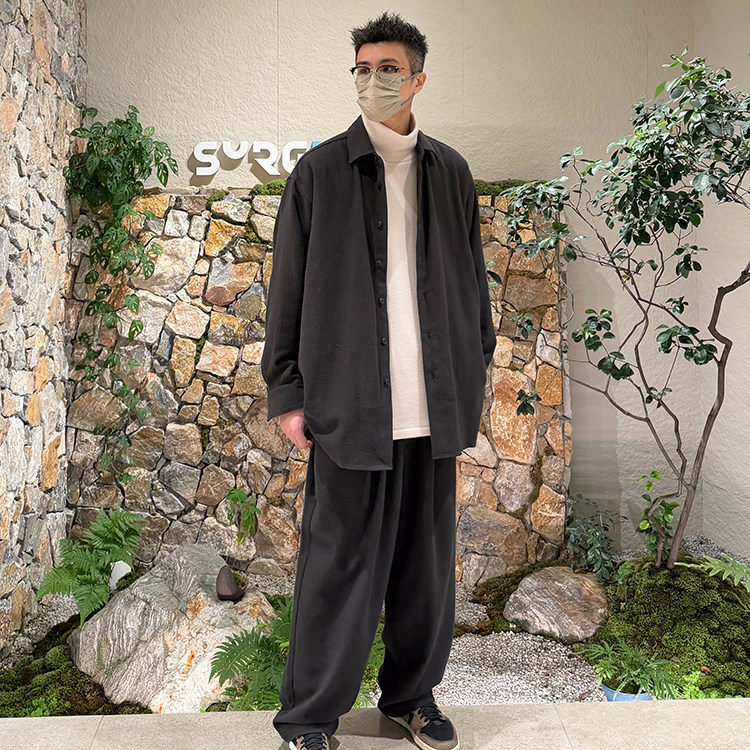 YOKO SAKAMOTO授权 日本制 简约真丝磨毛法兰绒衬衫外套/休闲裤