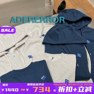 6折 ADER ERROR授权 多色俄罗斯方块LOGO贴布连帽开衫卫衣男女款
