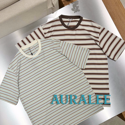 AURALEE官方授权26SS 日本制 定番渐变条纹棉质短袖T恤 SURGIR