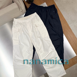 nanamica授权26SS 两色松紧腰刺绣膝盖双褶防泼水伞兵工装裤 现