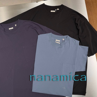 nanamica官方授权26SS 三色做旧LOGO刺绣口袋棉质短袖T恤 男女款