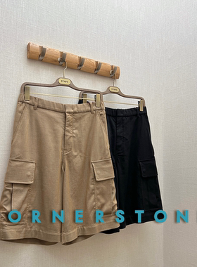 6折 CORNERSTONE授权 两色偏光天丝三醋酸小破坏直筒工装五分裤