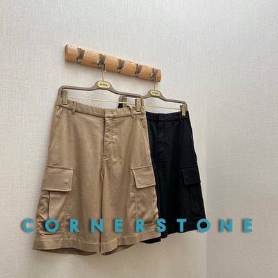 CORNERSTONE松紧腰工装五分裤