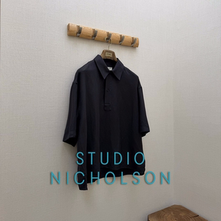 STUDIO NICHOLSON授权LEMMER 葡萄牙制 亚麻混纺短袖衬衫POLO衫