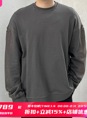 5折 JOE CHIA授权 黑色灰绿口袋指套机能套头卫衣男女款