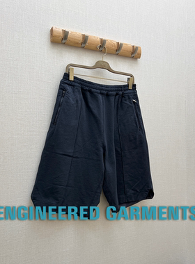 6折 ENGINEERED GARMENTS授权 美产藏蓝松紧日系捏褶休闲运动短裤