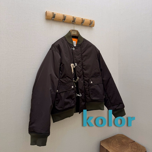 KOLOR官方授权26AW 麻绳牛角扣龙虾钩立领飞行棉服夹克 SURGIR